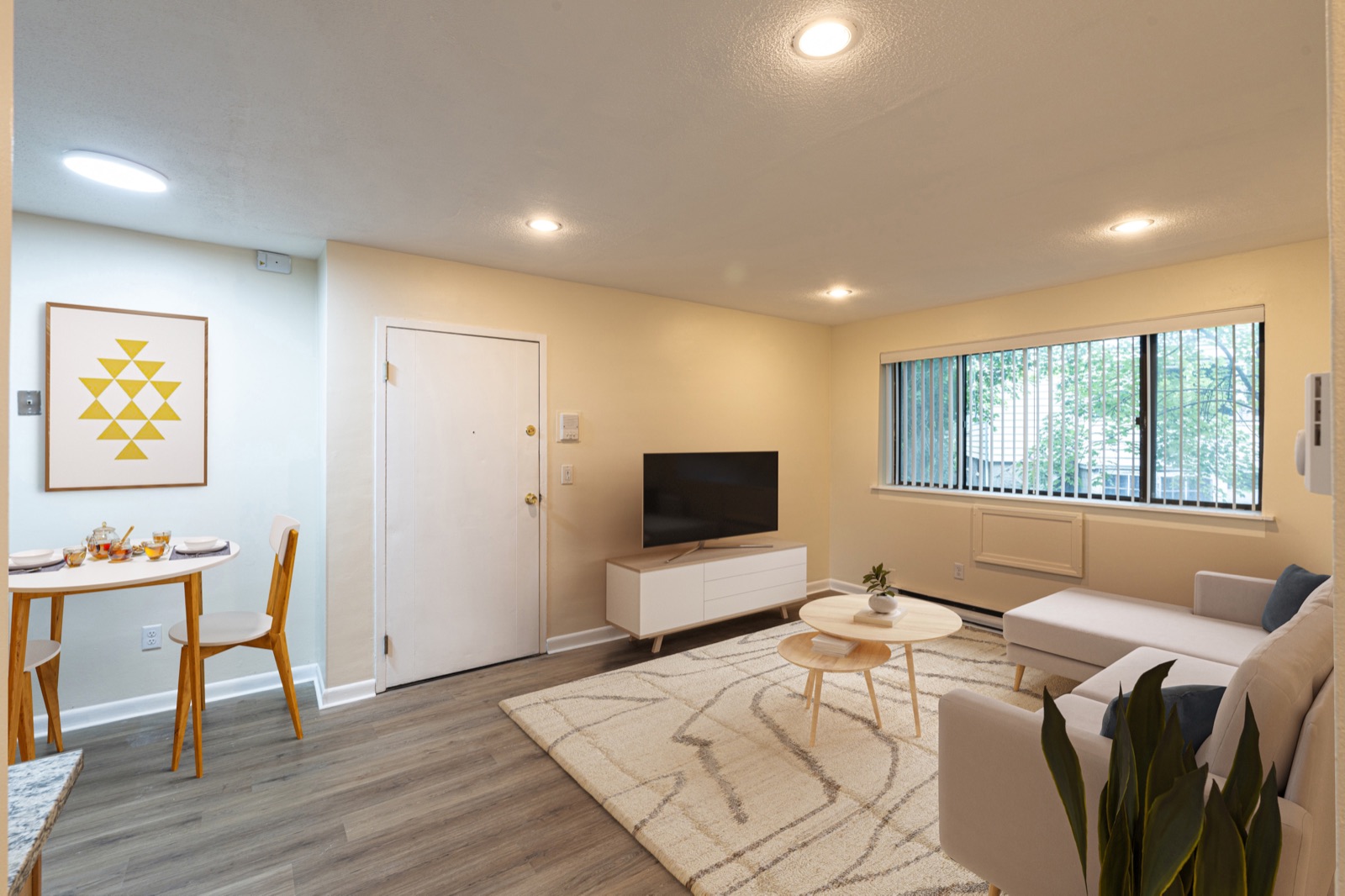 Open living and dining room at 197 Calumet St, Unit 12
